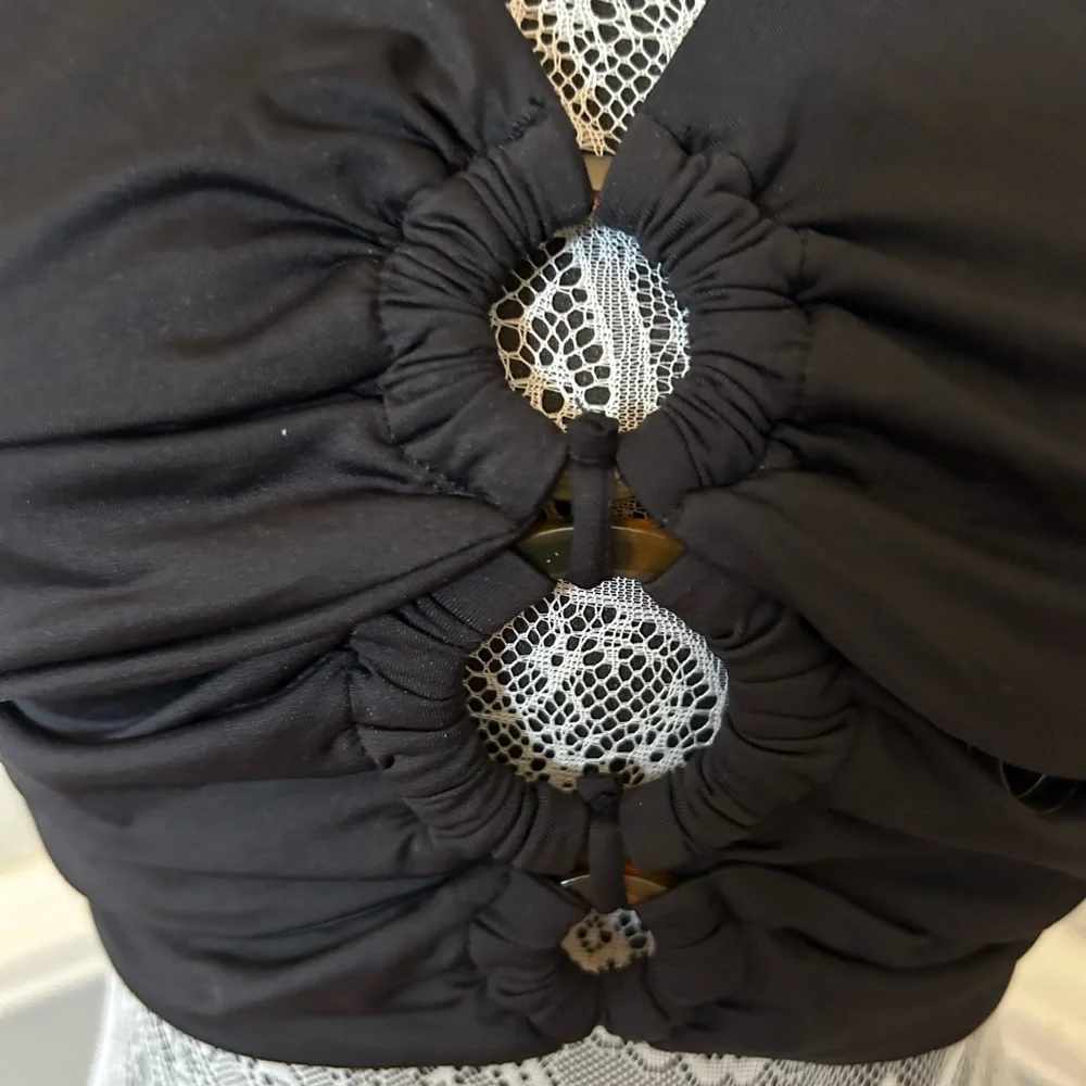 Mesjki Black skyler triple O  Crop Top Size XL - Picture 2 of 13